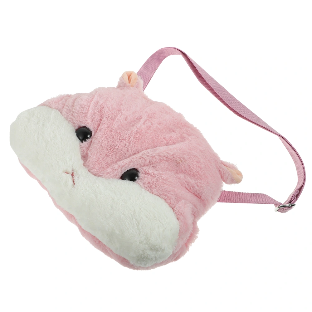 Plush Shoulder Bag Hamster Shaped Hand Warmer Pillow Cartoon Plush Doll Nap Cushion Crossbody Pouch Messenger Bag (Random Color)