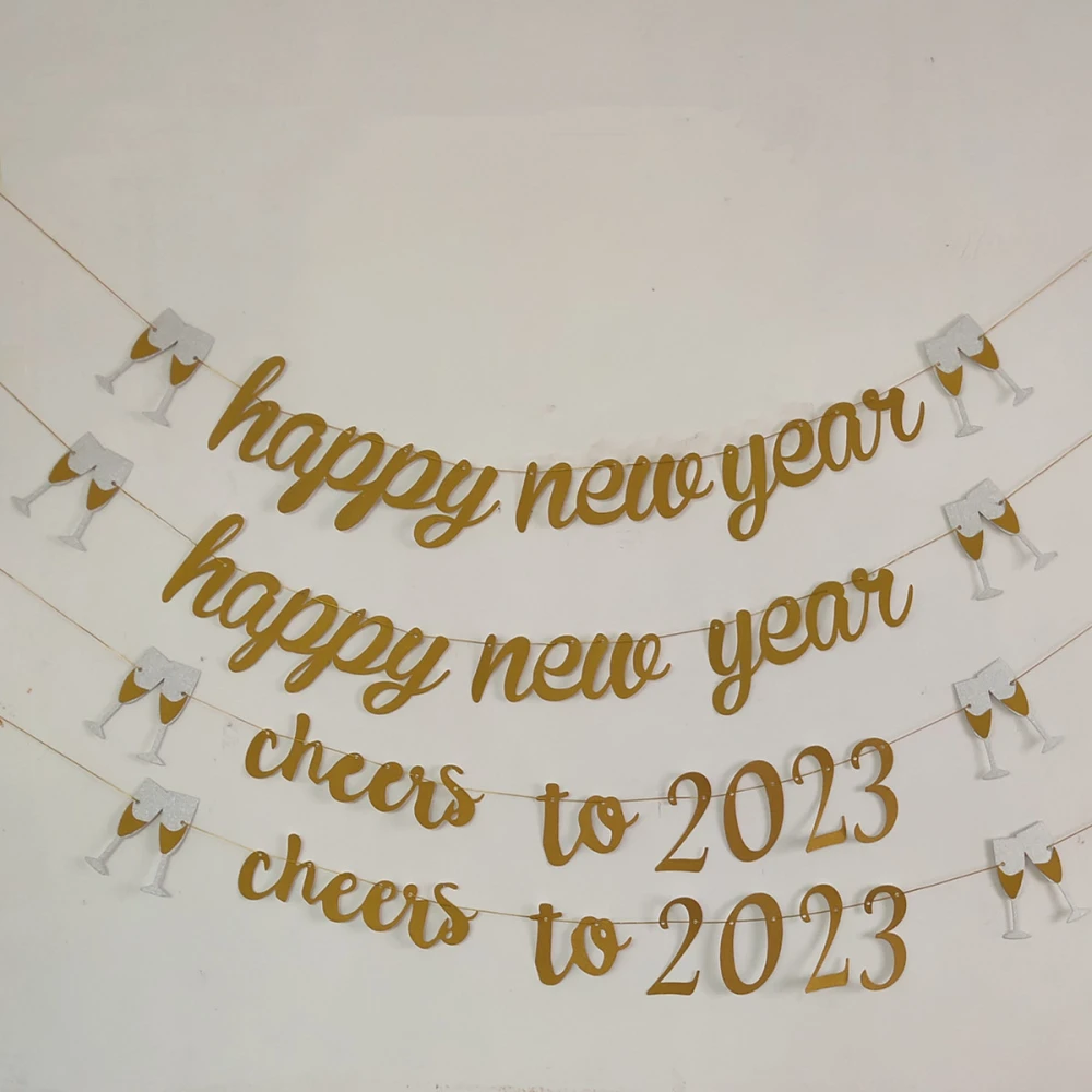 1 Set of Happy New Year Banner New Years Eve Banner New Years Eve Party Supplies Decor