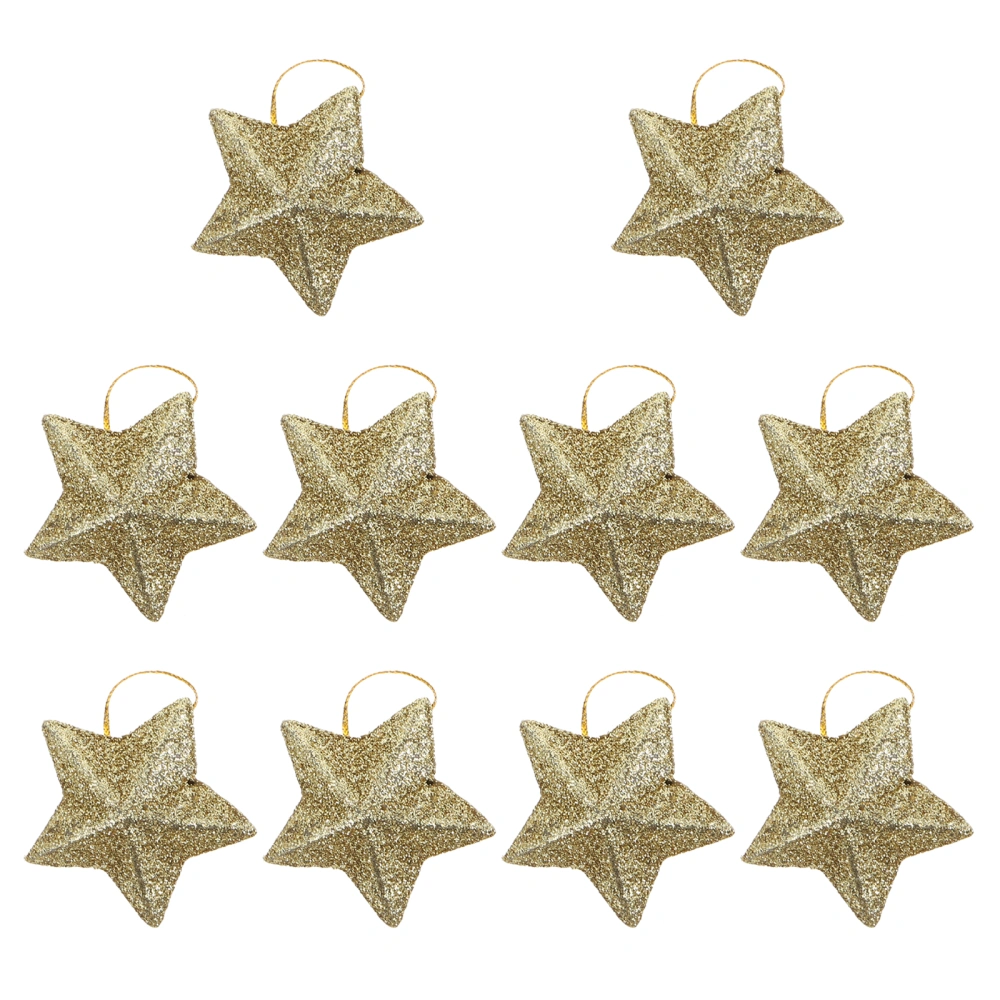 24pcs Five-pointed Star Christmas Tree Decorations Xmas Hanging Adornments