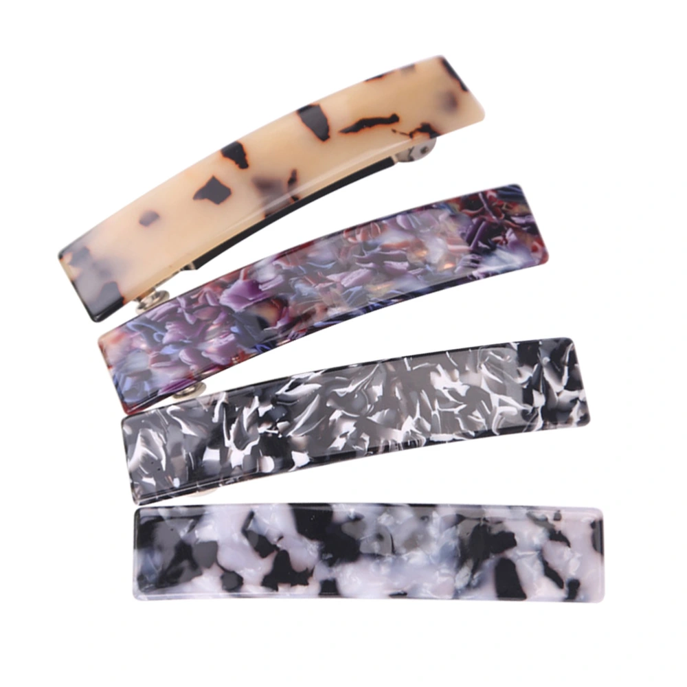 4pcs Wide Marble Hair Clips Barrettes Long Hair Bobby for Ladies Women Girls