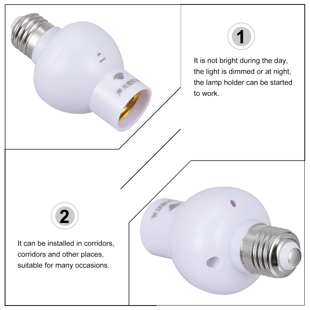 Lamp Bulb Adapter Converter E27 to E27  Sound and Light Control Lamp Holder