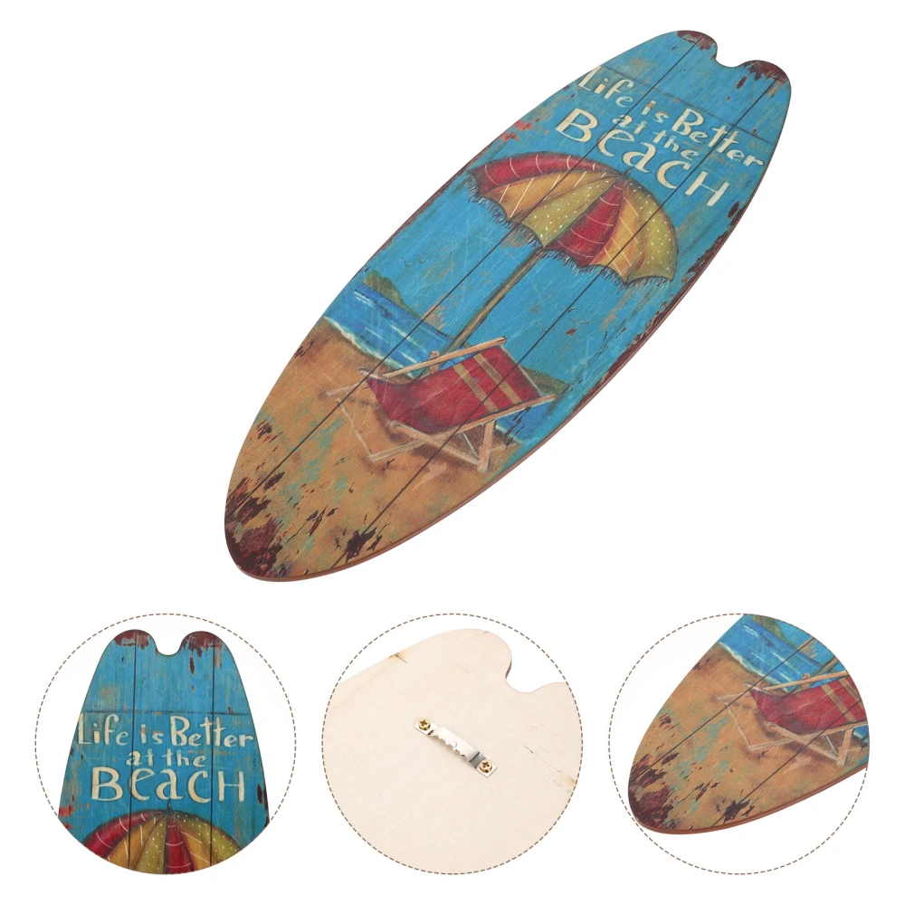 Wooden Surfboard Sign Wooden Surfboard Hanging Sign Decorative Wall Ornament