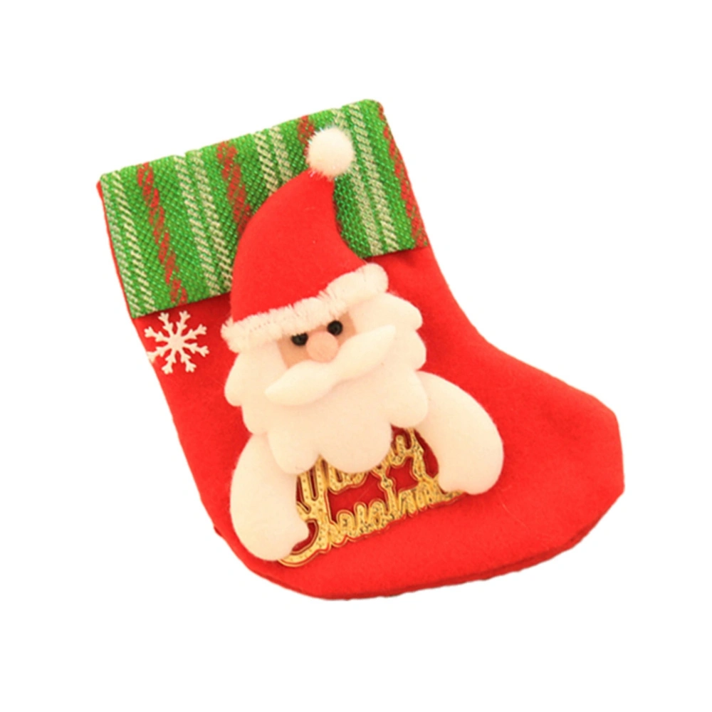 1PC Christmas Decoration Christmas Tree Pendant Christmas Sock Child Gift Bag Candy Storage Bag Cartoon Sock (English Old Man Socks)