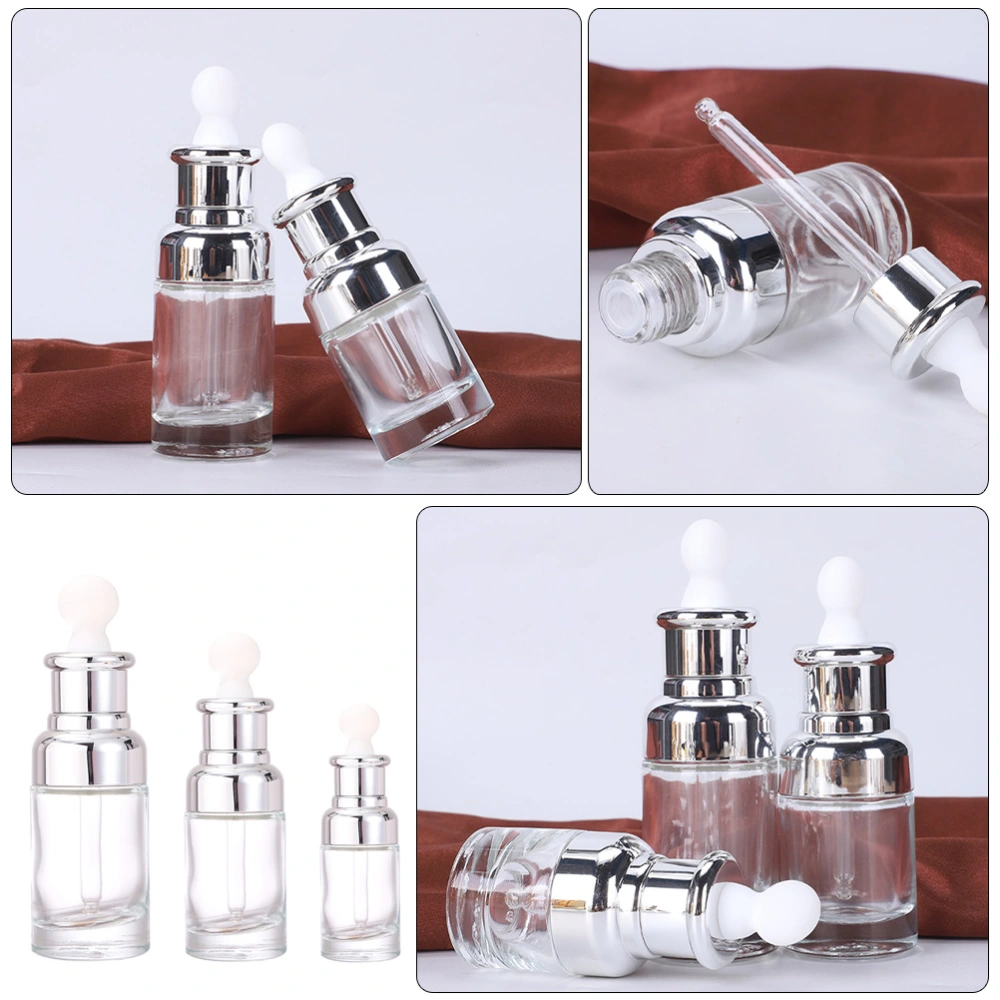 3Pcs Cosmetic Oil Bottle Small Sample Empty Bottle Cosmetics Glass Bottle