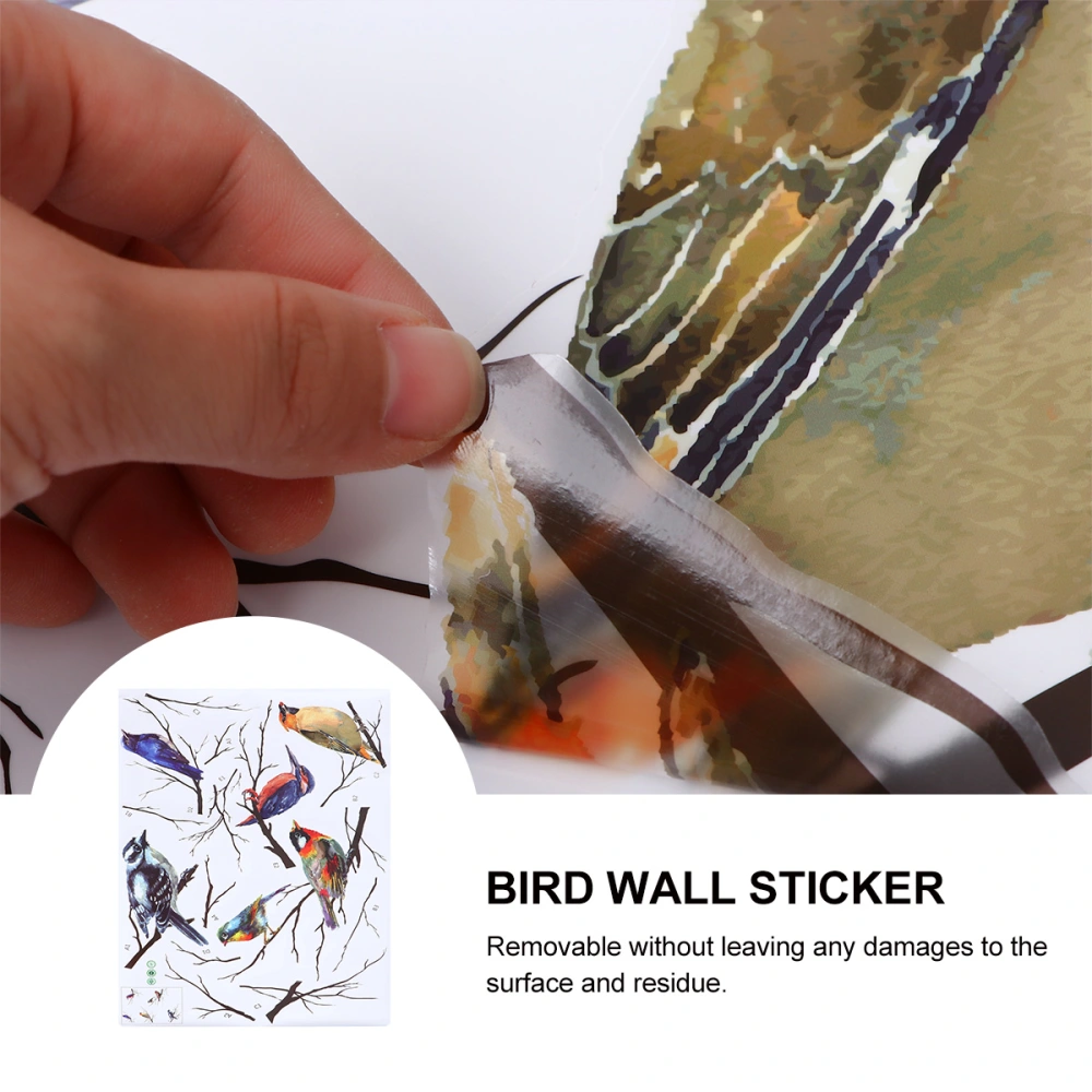 Bird Pattern Wall Sticker Decorative Wall Decal Self-adhesive Wall Decoration for Home Bedroom