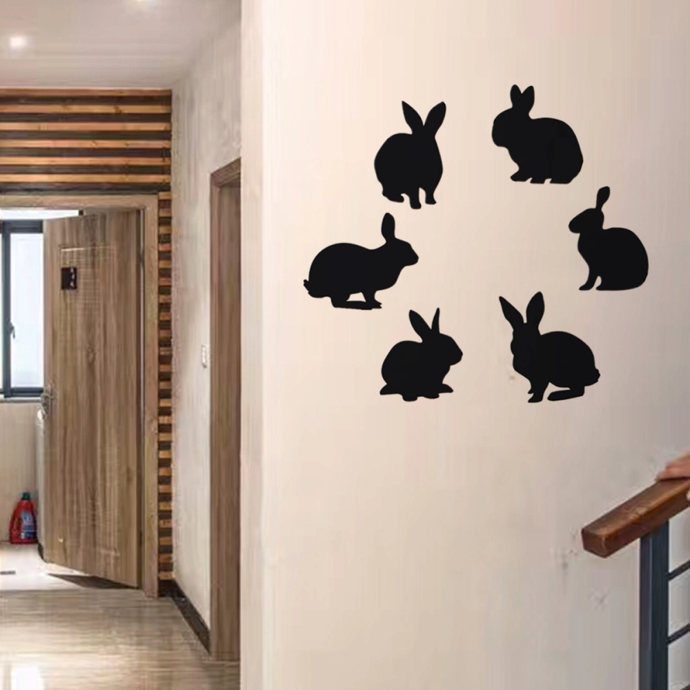 Easter Hare Wall Sticker DIY Funny Creative Beautiful Removable PVC Decor Sticker for Home Easter Party (Black)