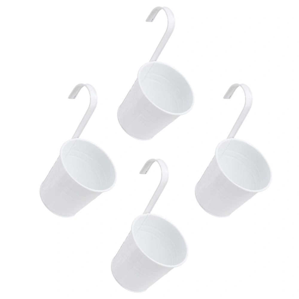 4pcs Balcony Hanging Buckets Flower Basket Flower Holder Vase Flower Planter