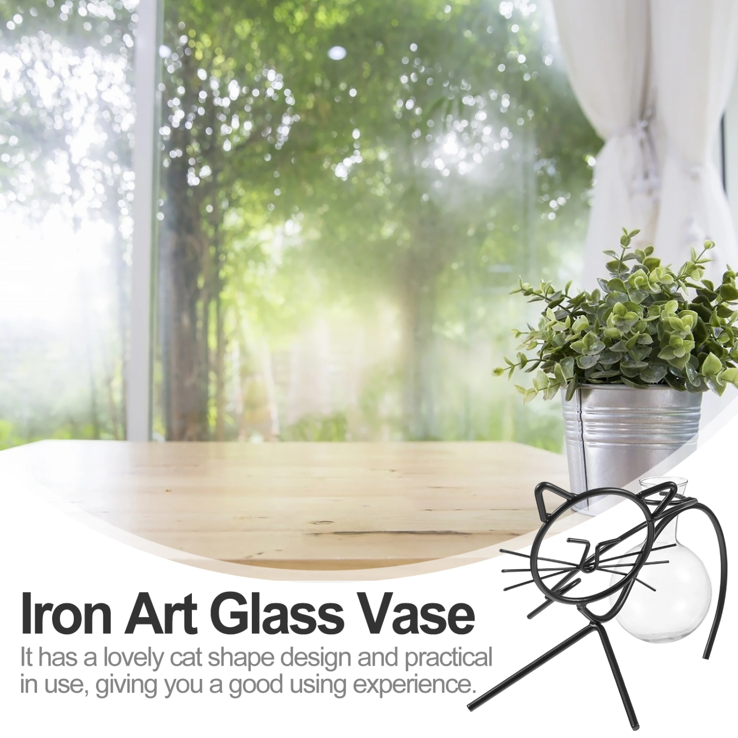 1pc Delicate Glass Flower Vase Hydroponics Flowers Glass Container for Home