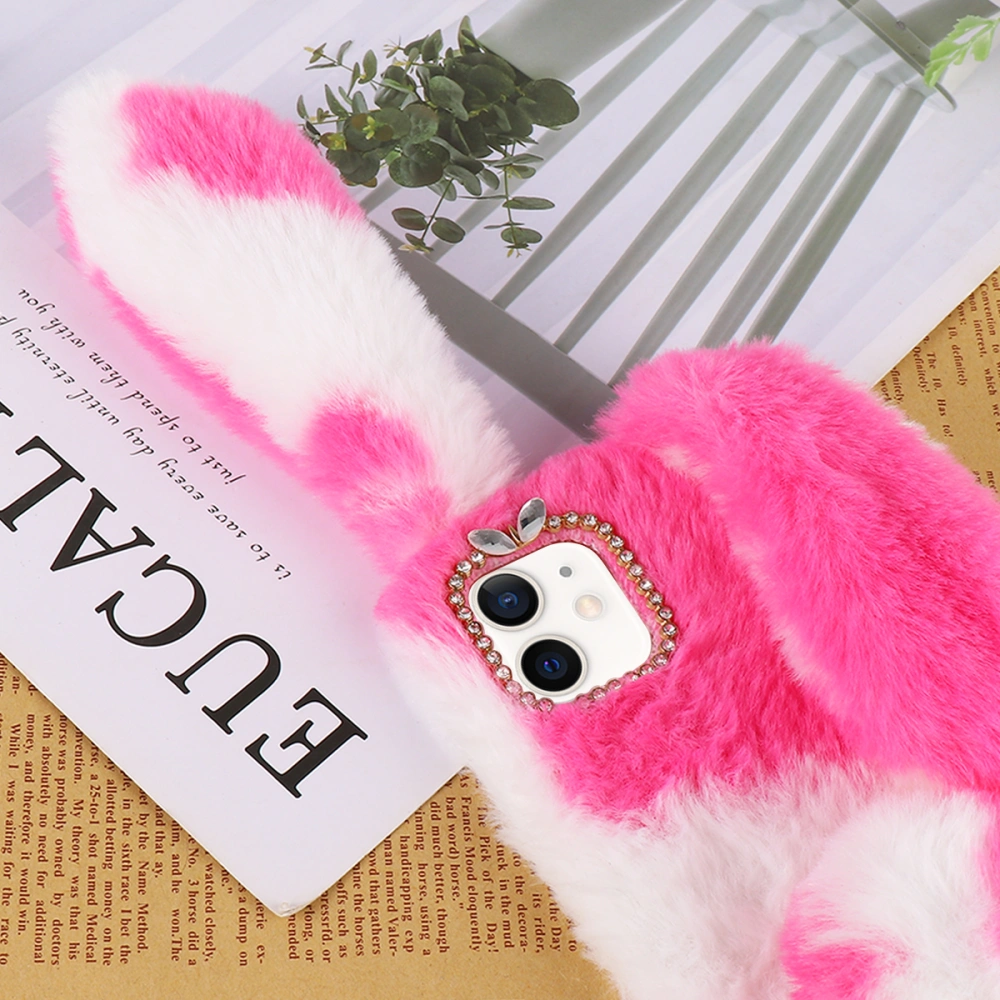 1Pc Fluffy Decorative Phone Case Plush Phone Cover Compatible for iPhone 12 mini