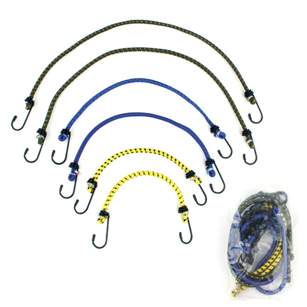 6 PCS/Set Bungee Tie Down Elastic Cords for Tent Baggage and Other Camping Accessories