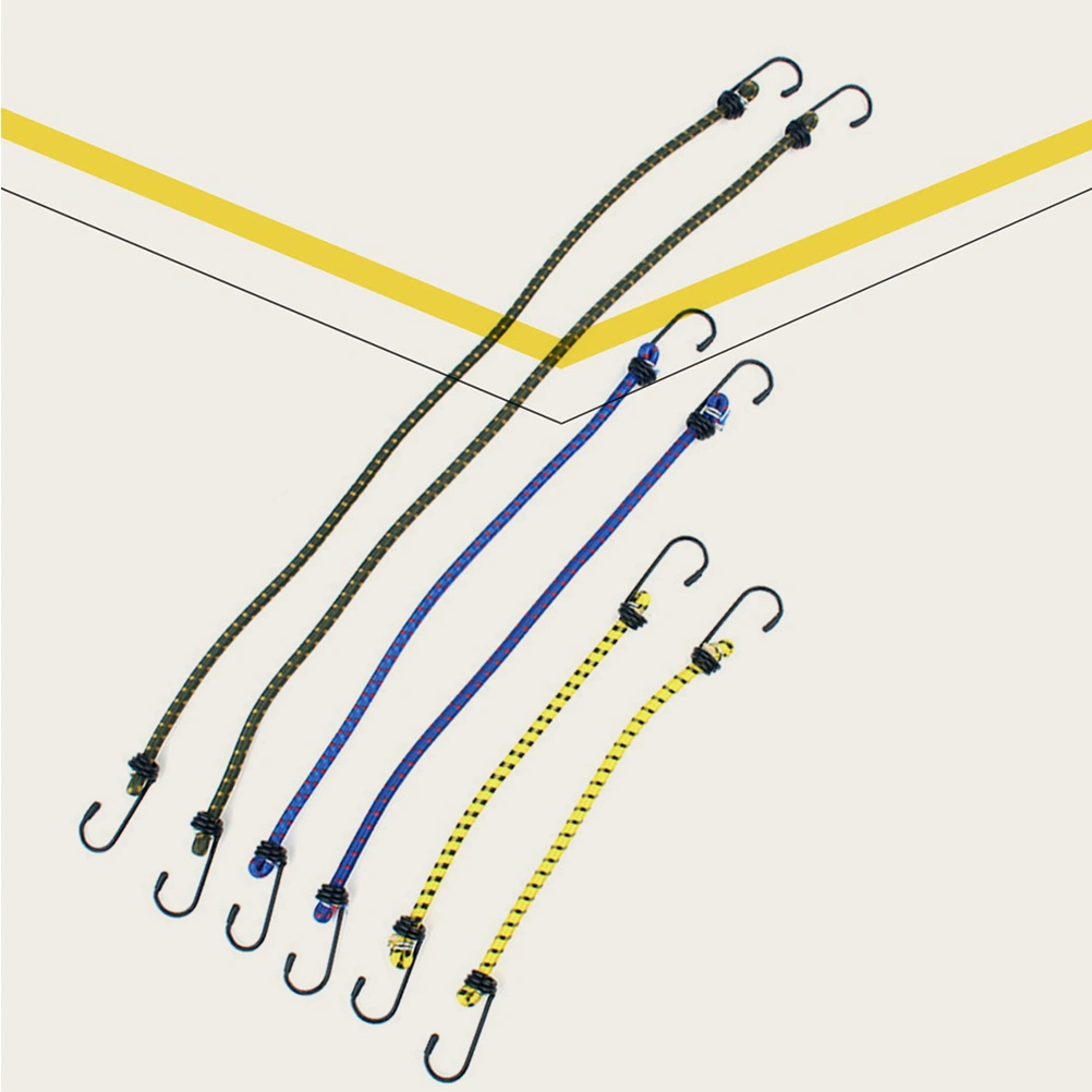 6 PCS/Set Bungee Tie Down Elastic Cords for Tent Baggage and Other Camping Accessories