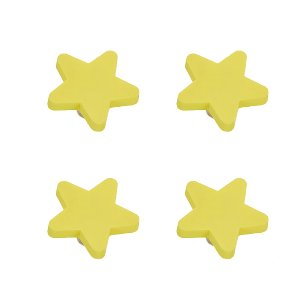 4pcs Kid Furniture Handle Funny Star Handle Furniture Handle for Wardrobe Drawer (Yellow Star Single Hole Pattern)