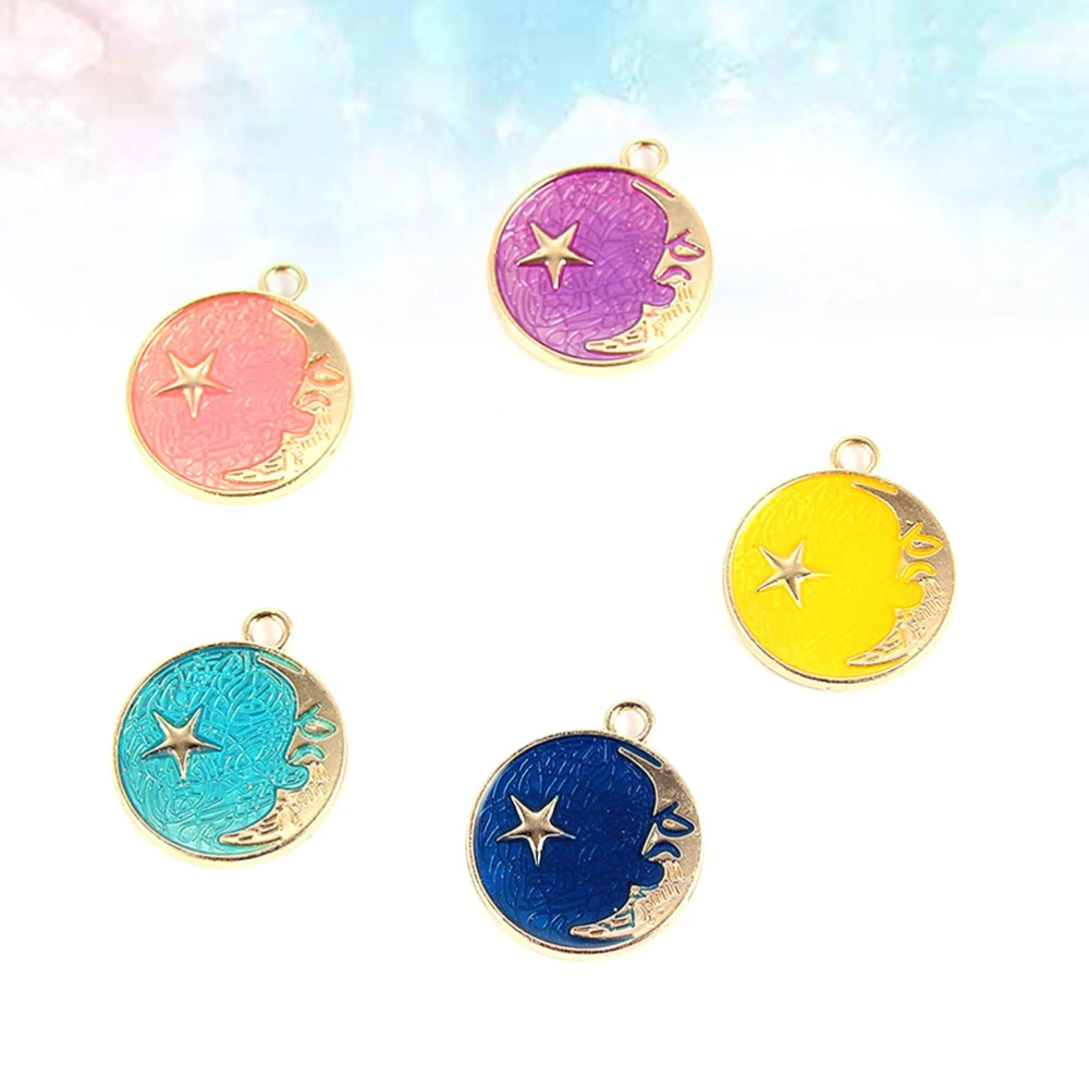 2 Packs of DIY Jewelry Accessories Moon Star Shaped Hanging Pendant Handmade Accessories Random Mixed Color