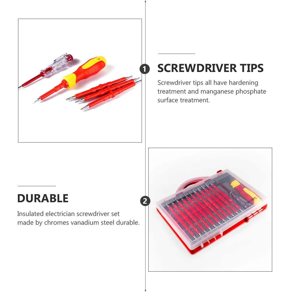 1 Set Insulated Screwdriver Slotted Screwdriver Screw Holder Electrician Tool