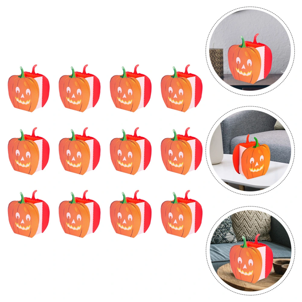 12pcs Halloween Pumpkin Candle Bags Festival Scene Decors Safe Candle Bags