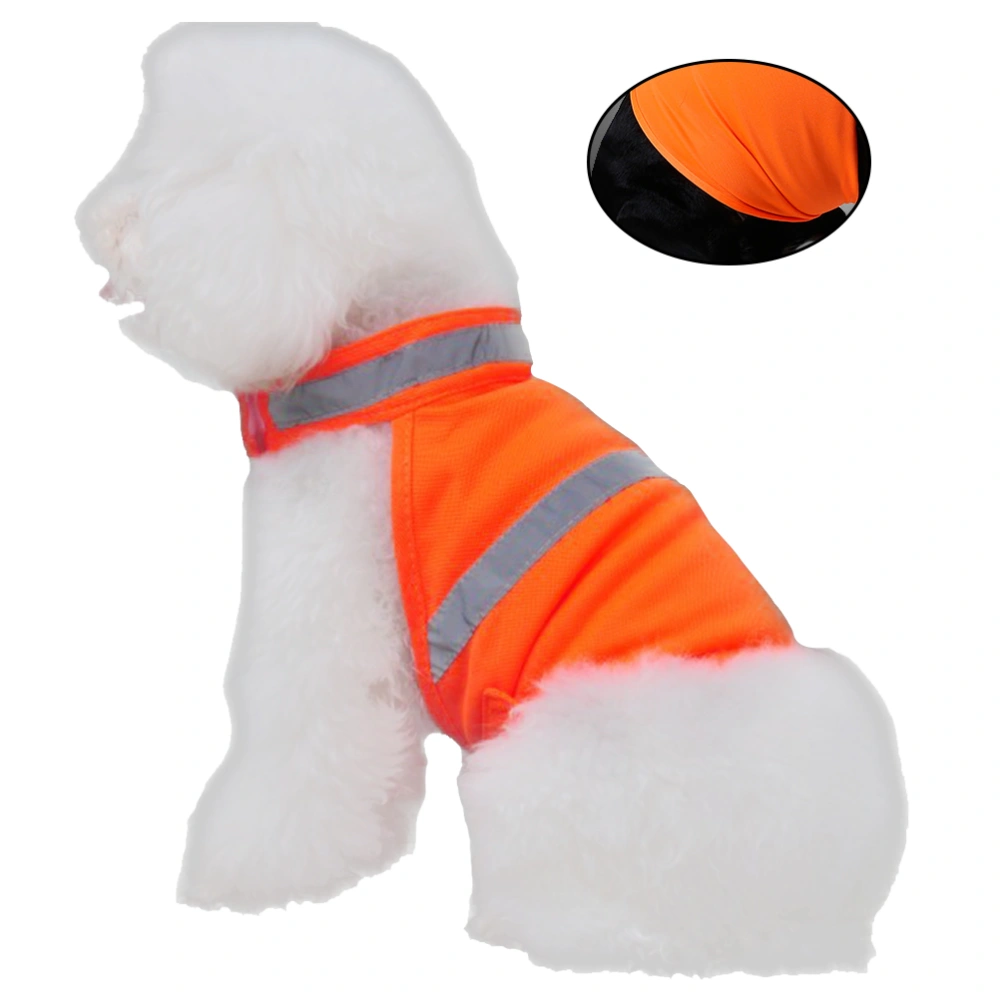 Dog Reflective Safety Vest High Visibility Breathable Dog Summer Clothes for Walking Running Hiking (Fluorescent Orange-L) 