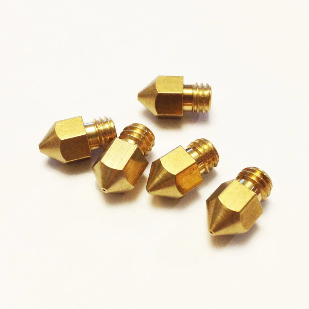 5pcs 0.4mm Extruder Brass Nozzles for 3D Printer (Golden)