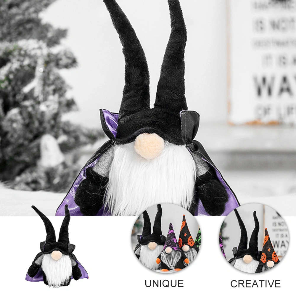 1pc Delicate Halloween Cloak Style Doll Ornament Lovely Facelass Doll Decoration