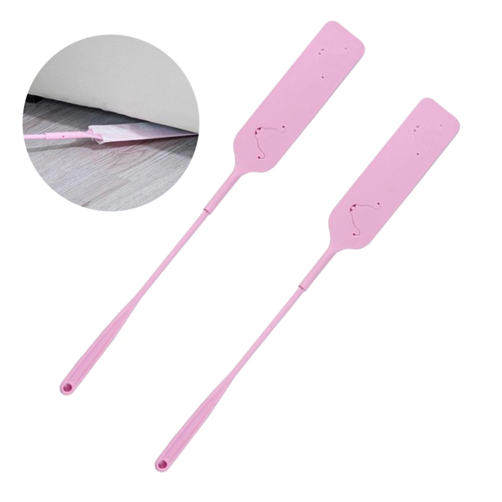 2pcs Lengthen Gap Dust Cleaning Brush Portable Duster Sofa Ground Non-Woven Cleaning Duster for Home (Pink)