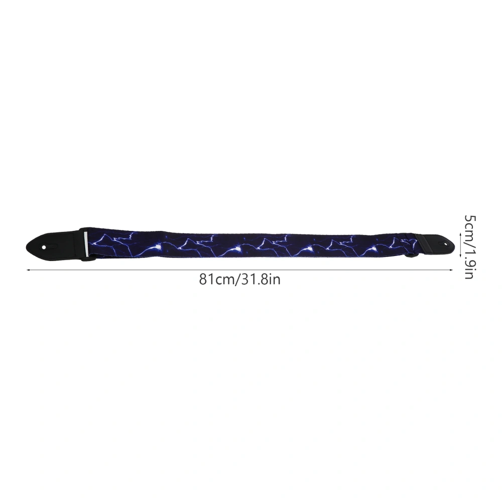 Adjustable Guitar Strap Polyester Instrument Shoulder Strap (Blue Lightning)