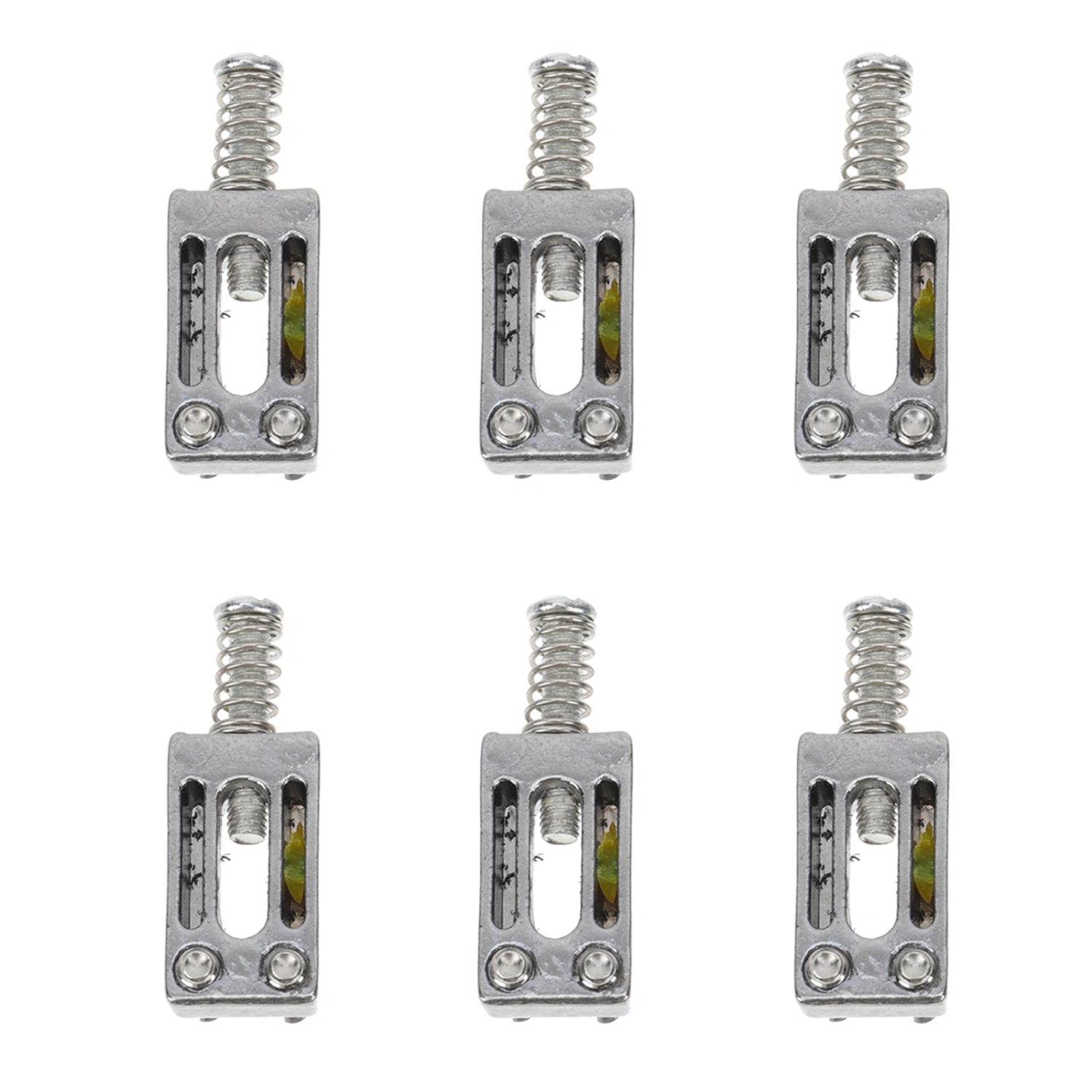 6Pcs Zinc Alloy Guitar Bridge Saddle with Spring Screws for Electric Guitar