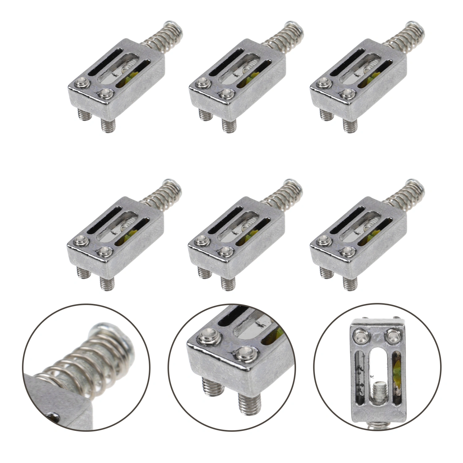 6Pcs Zinc Alloy Guitar Bridge Saddle with Spring Screws for Electric Guitar