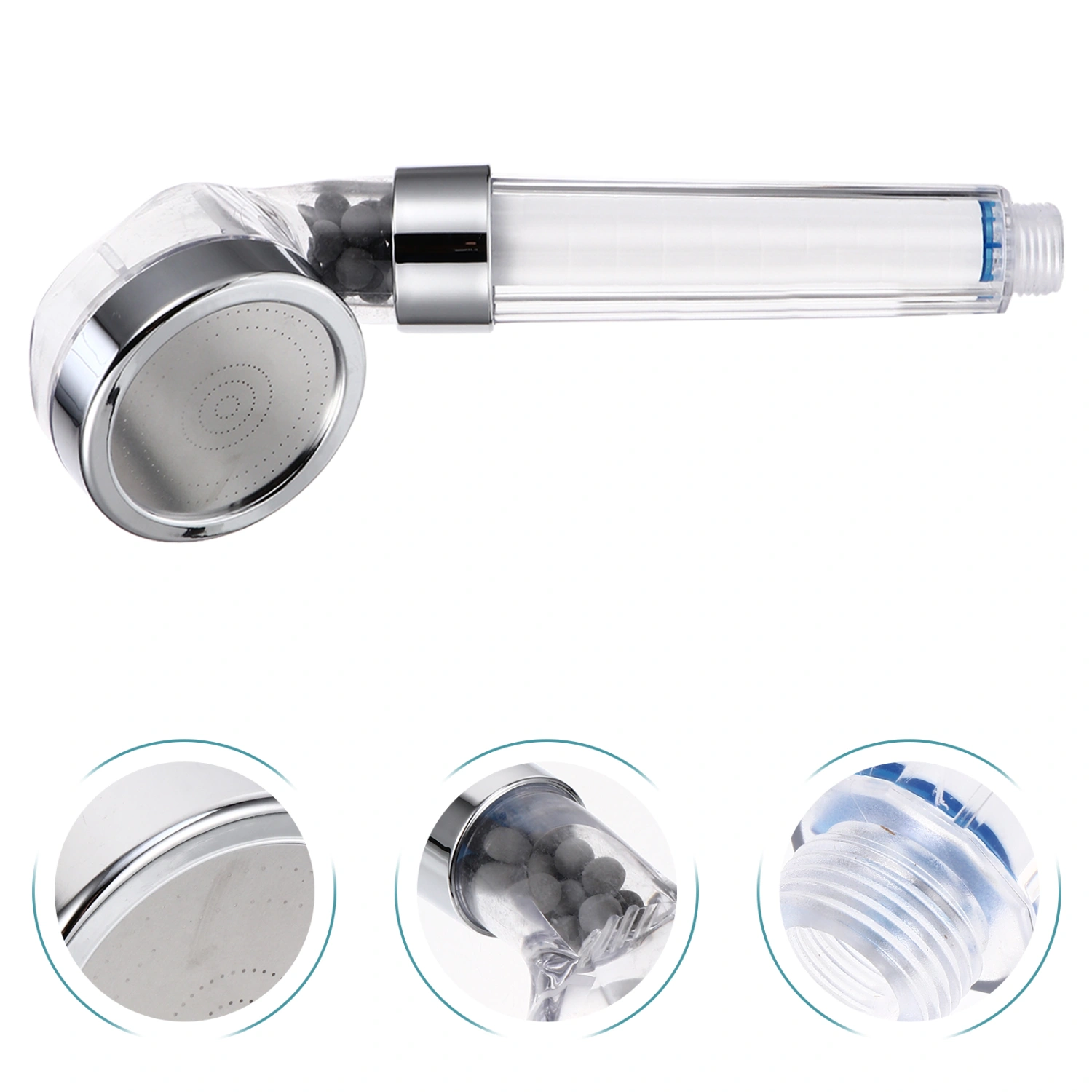 6cm Filtered Showerhead 3 Settings High Pressure Water Saving Shower Nozzle