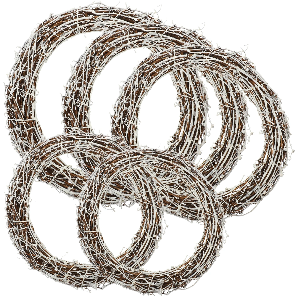 5pcs Rattan DIY Wreaths Vine Branches Wreath Rattan Rings Wreath Making Hoops