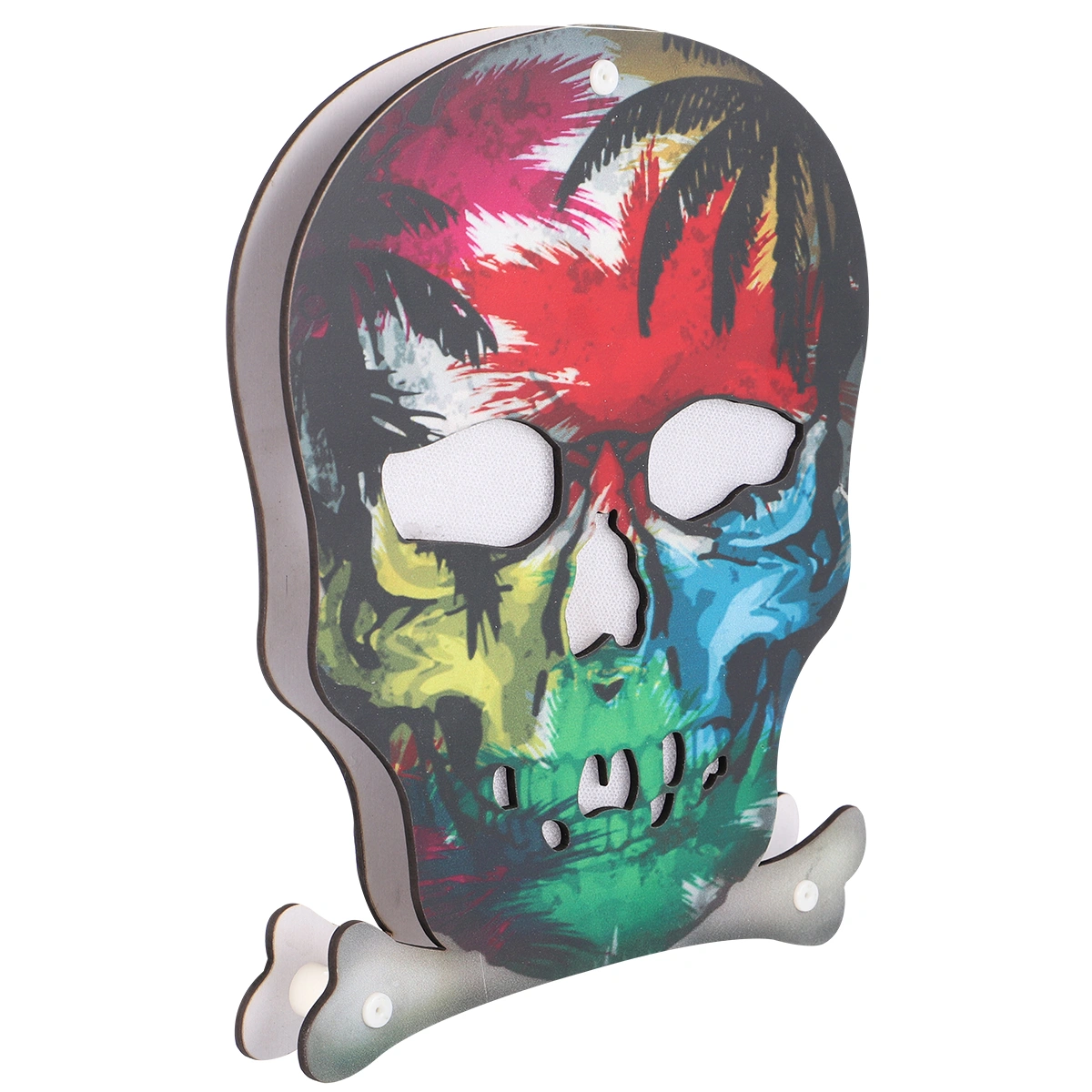 Skull Shaped LED Night Light Decorative Halloween Bedside Lamp Desktop Light Festival Party Adornment Scene Layout Props (Pattern B)