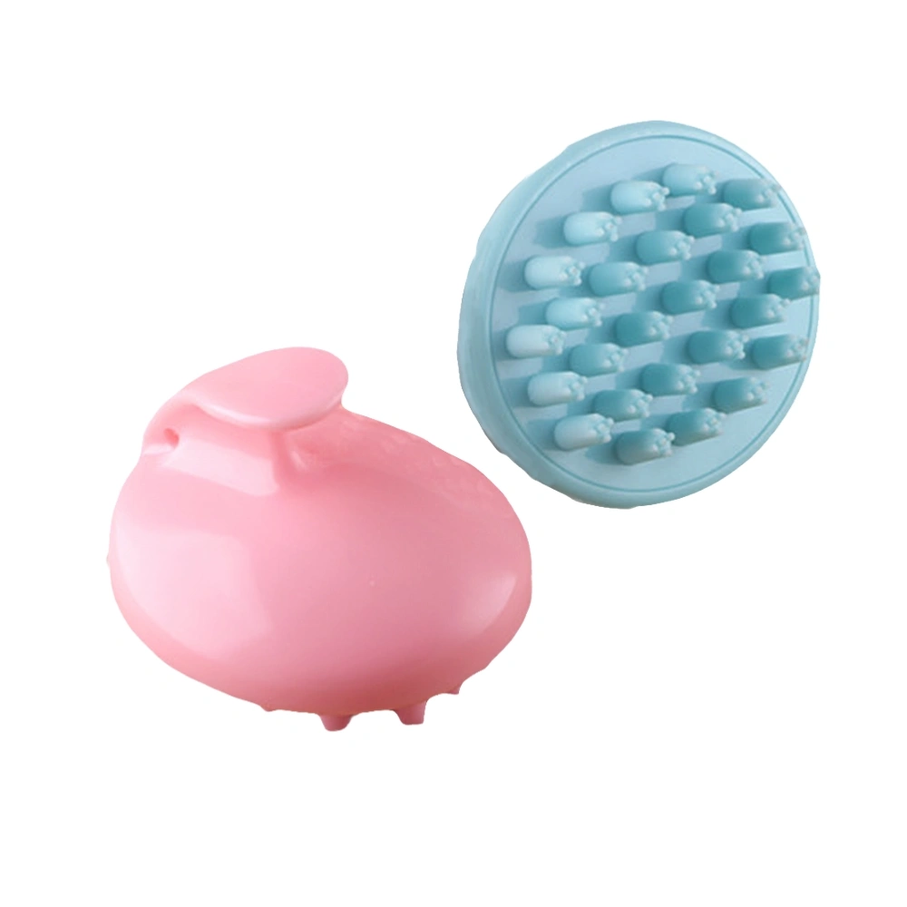 2pcs Scalp Brushes Shampoo Shower Washing Hair Massager Cleaning Brushes Pink and Blue