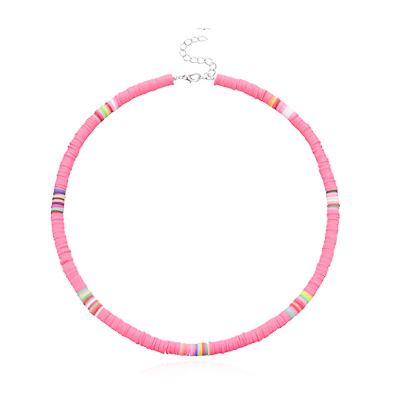 2pcs Polymer Clay Choker Necklace Beads Necklace Short Necklace Women Jewelry