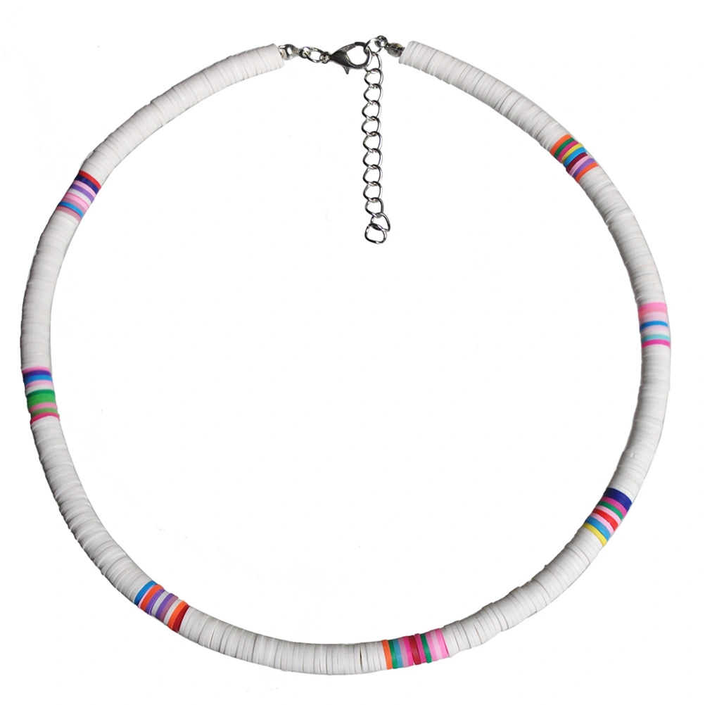 2pcs Polymer Clay Choker Necklace Beads Necklace Short Necklace Women Jewelry