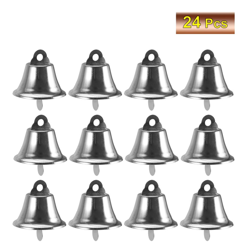 24pcs 45mm Jingle Bell Christms Ornaments Door Christmas Tree Hanging Decoration Pendants For Christmas Home Holiday Party Decor (Silver)