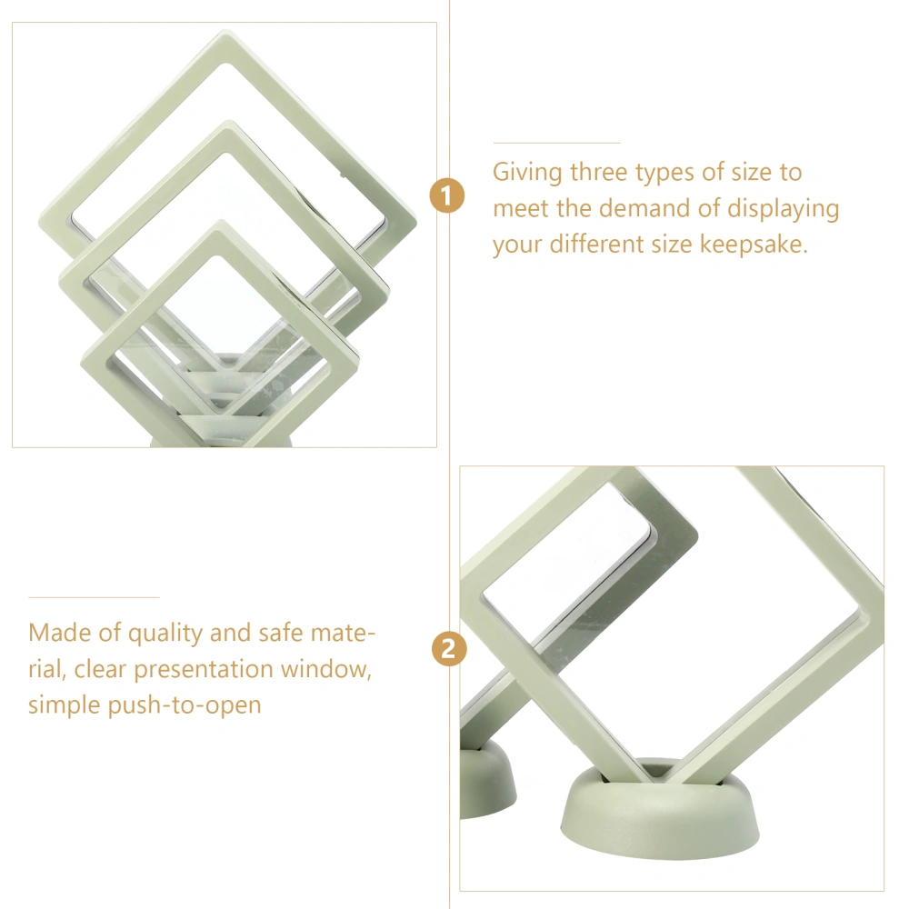 3 Sets Floating Jewelry Frame Display Holder Stands 3D Floating Frame Holder