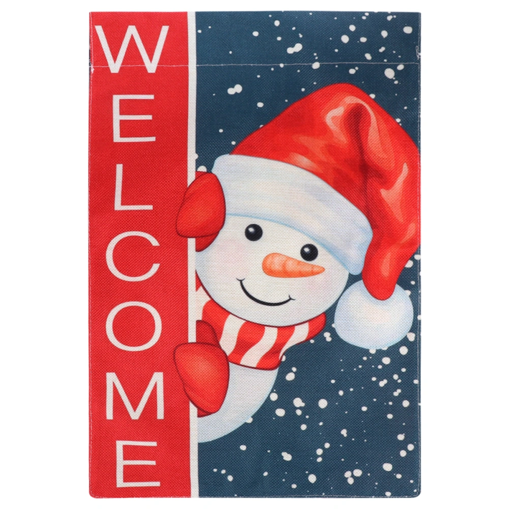 Christmas Flag Door Flag Festival Bunting Lovely Cartoon Santa Flag for Party