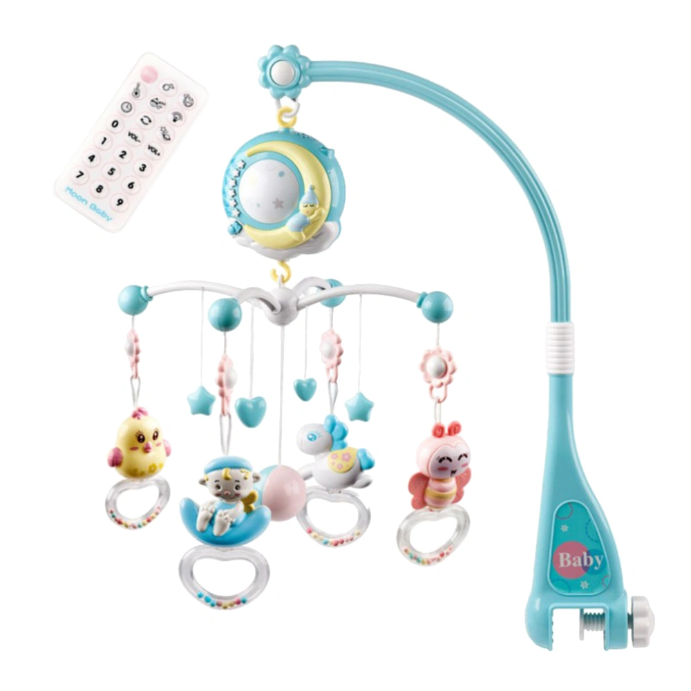 Baby Bed Bell Toy Bracket Rattle Music Bedside Bell Toy Bedside Hanging Rattle Music Bed Bell for Baby Kids Blue