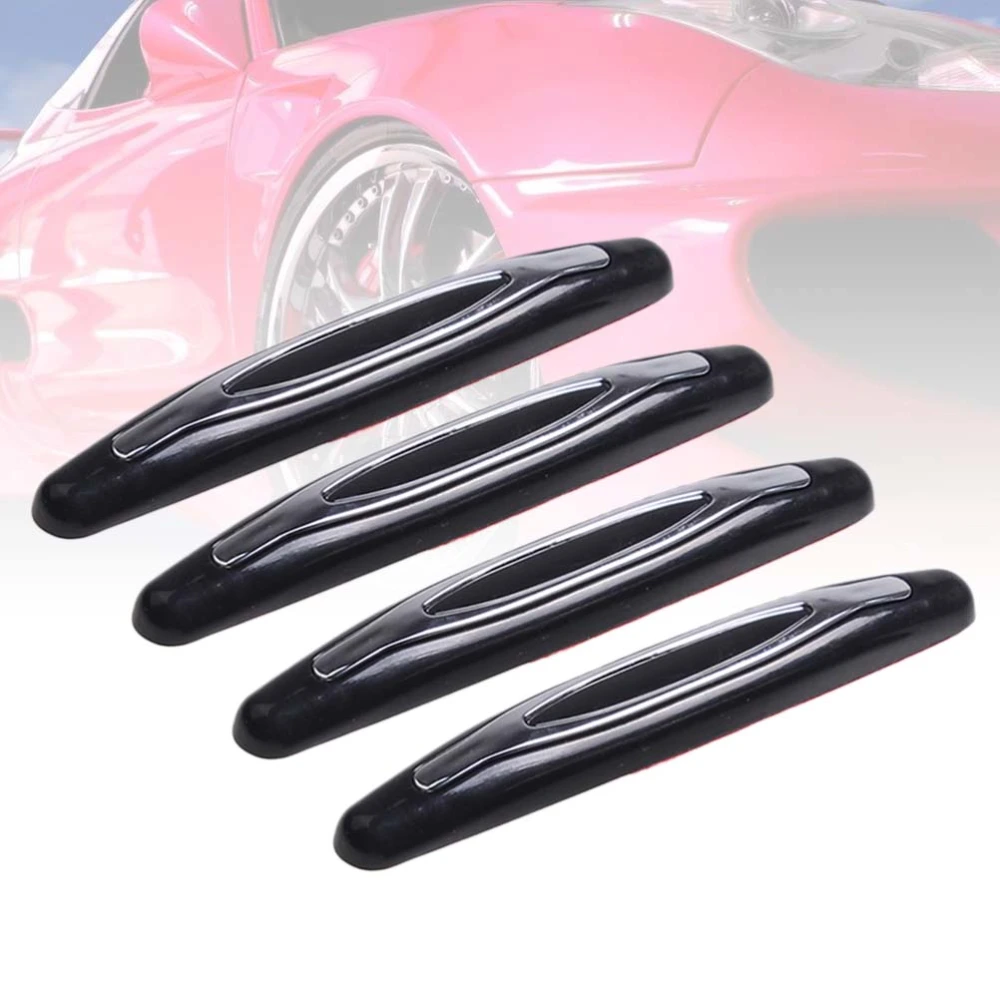 4pcs Car Door Anti Collision Sticker Door Anti-Rub Strips Car Door Anti-scratch Protector (Black)