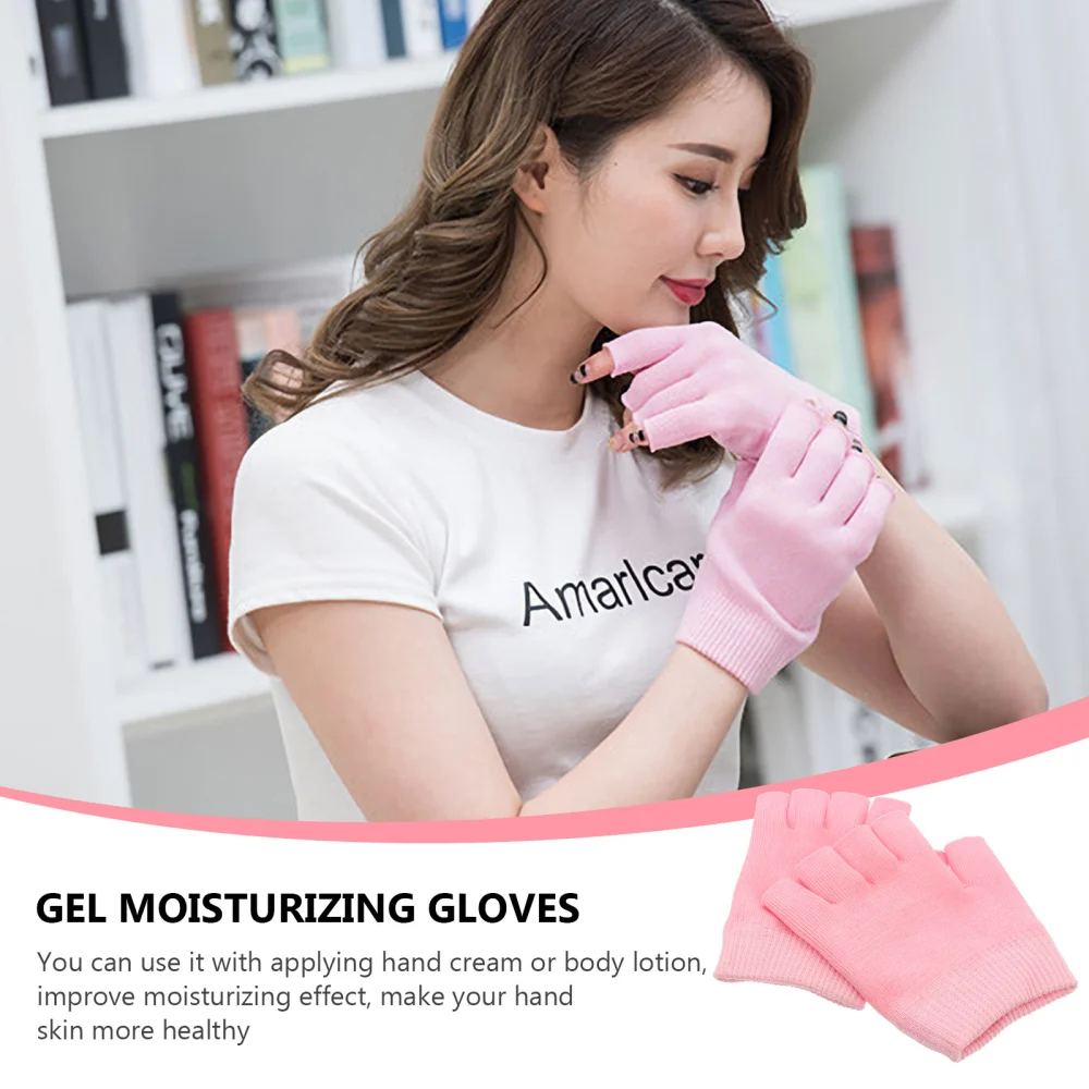 2 Pairs Moisturizing Gloves Fingerless Moisture Gloves Hand Care Gloves