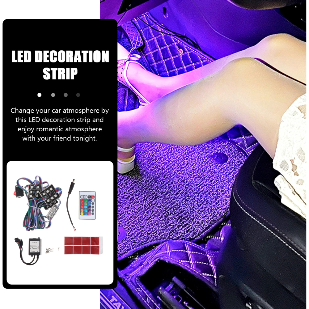 Car Interior Atmosphere Neon Lights Lamps Strip RGB LED