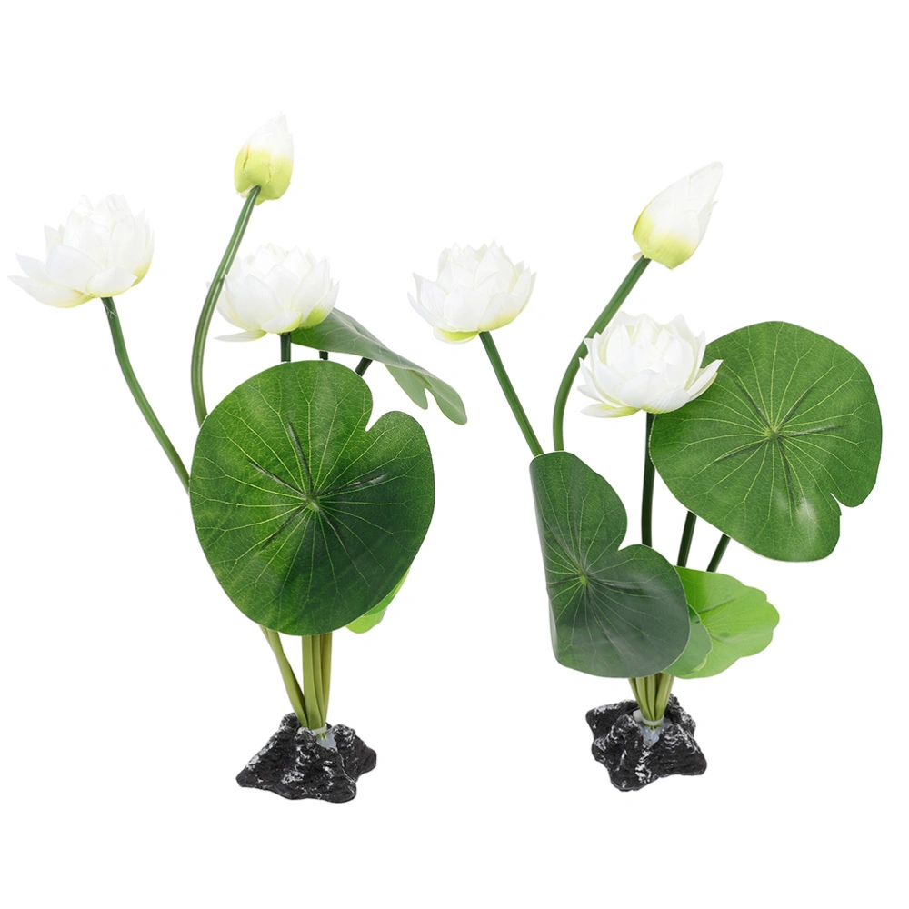 2Pcs Cold Dish Flower Ornament Sushi Plate Artificial Flower Water Lily Decoration