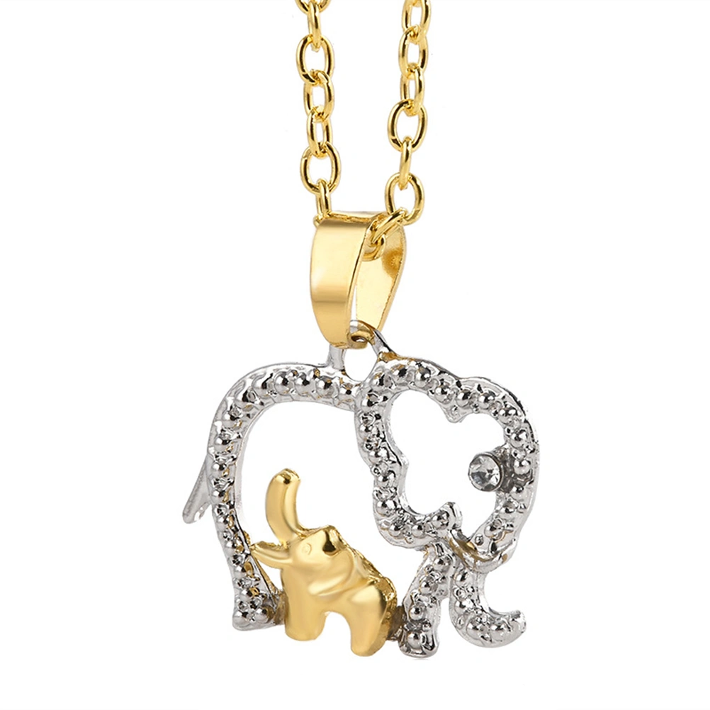 Elephant Mom and Child Necklace Elephant Charm Pendant Mom Daughter Necklace for Mother's Day Birthday