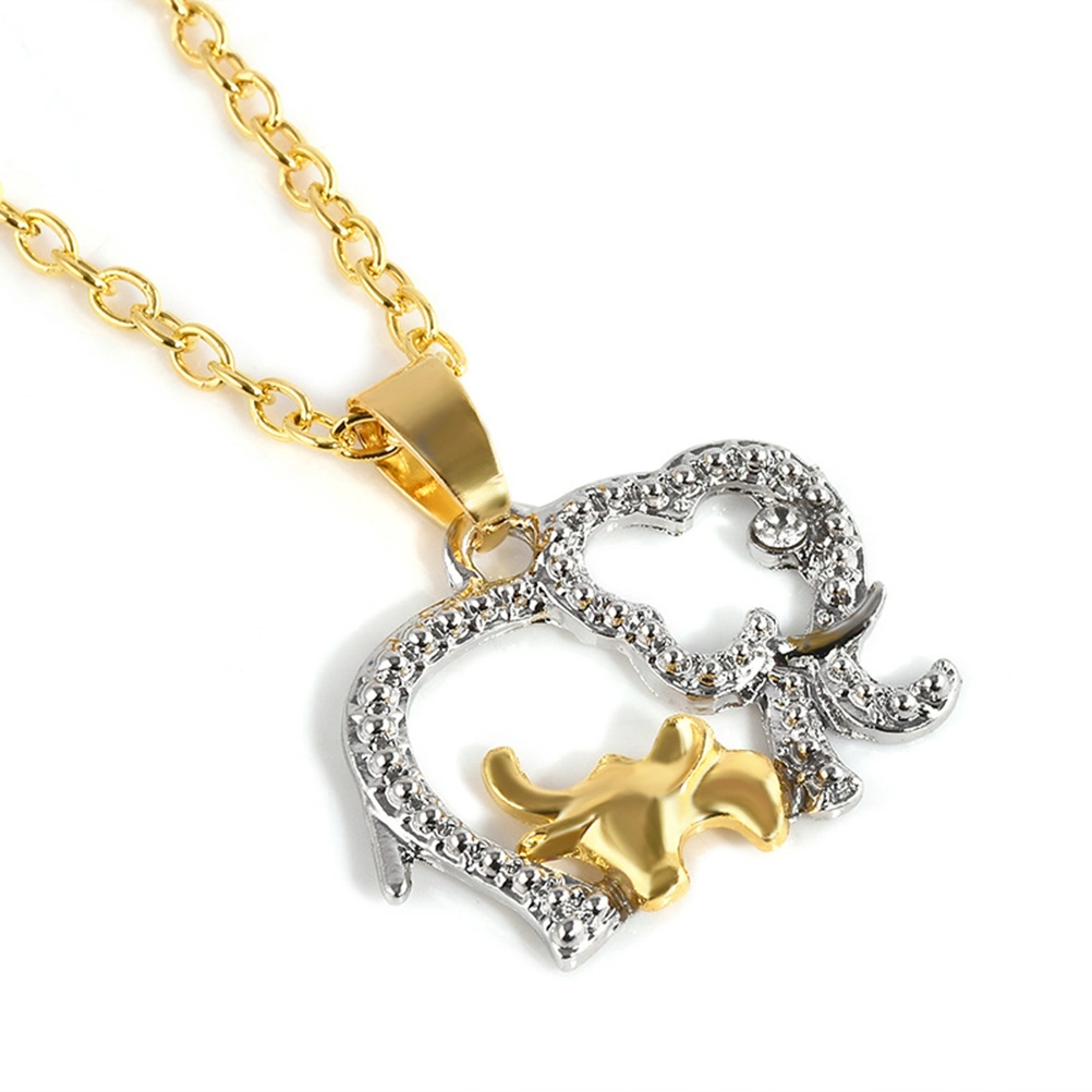 Elephant Mom and Child Necklace Elephant Charm Pendant Mom Daughter Necklace for Mother's Day Birthday