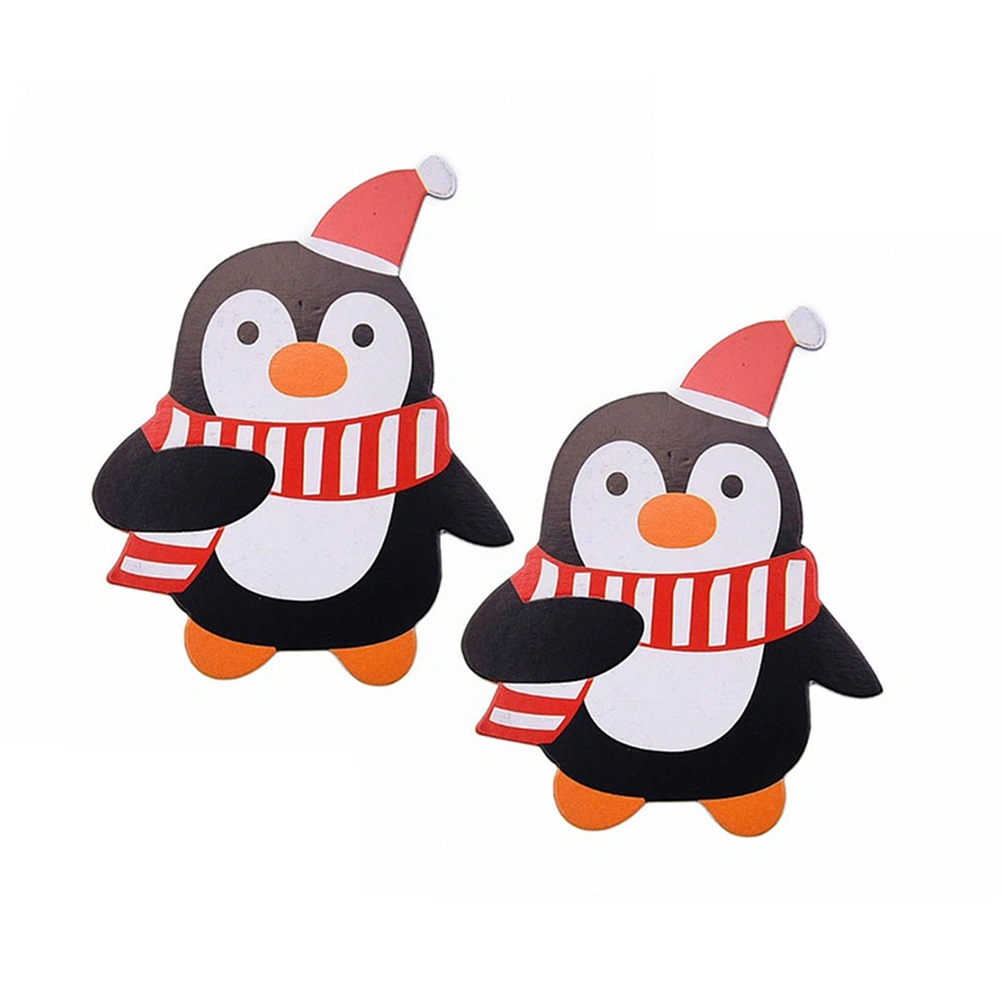 50pcs Lovely Penguin Santa Claus Lollipop Paper Christmas DIY Candy Decoration Xmas Birthday Party Supplies for Kids (Black)