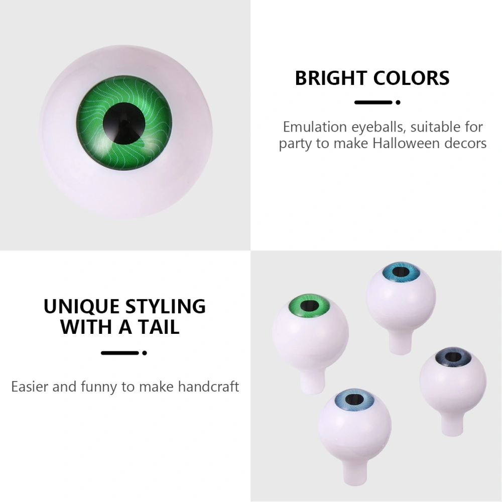 4 Pairs Halloween Emulation Eyes Round Acrylic Dolls Eyes DIY Party Decors