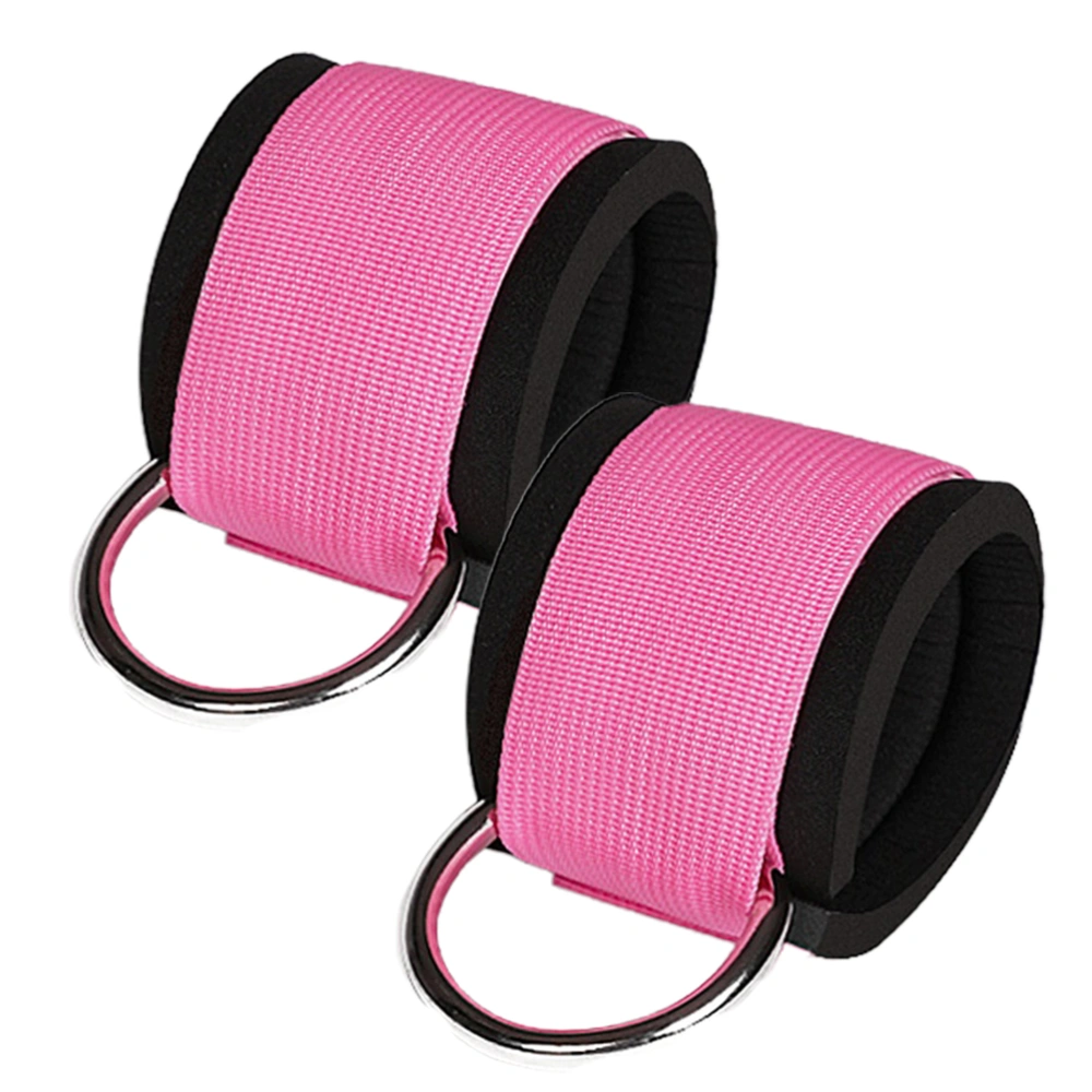 1 Pair Sports Binding Leg Buckle Fitness Training Equipment Foot Rings Portal Frame Leg Hip Strength Trainer Ankle Tension Rope Accessory for Gym (Pink)