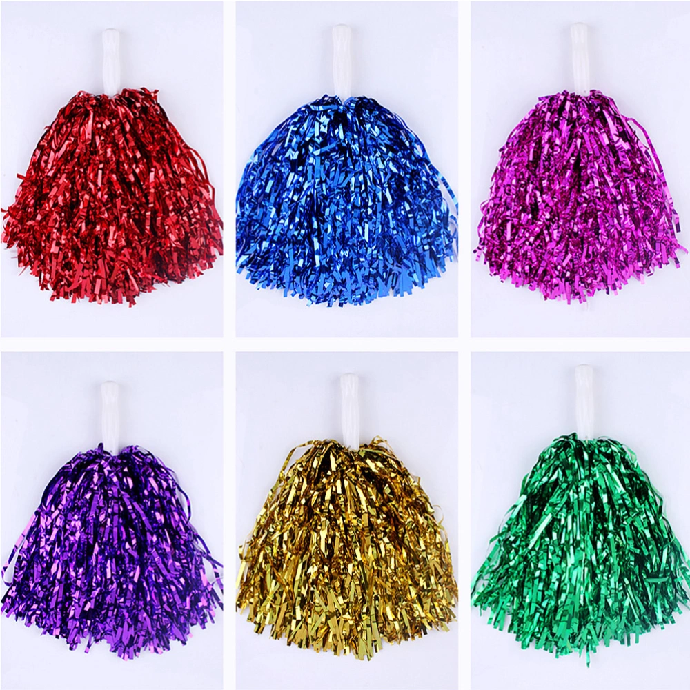 12PCS 50g Straight Handle Cheering Poms Fun Cheerleading Kit Cheer Props for Performance Competition Cheering Sports Events (Blue)