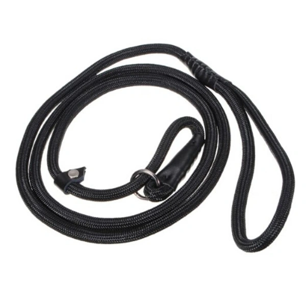 150cm Durable Pet Dog Nylon Adjustable Loop Training Leash Lead Collar Traction Rope (Black)