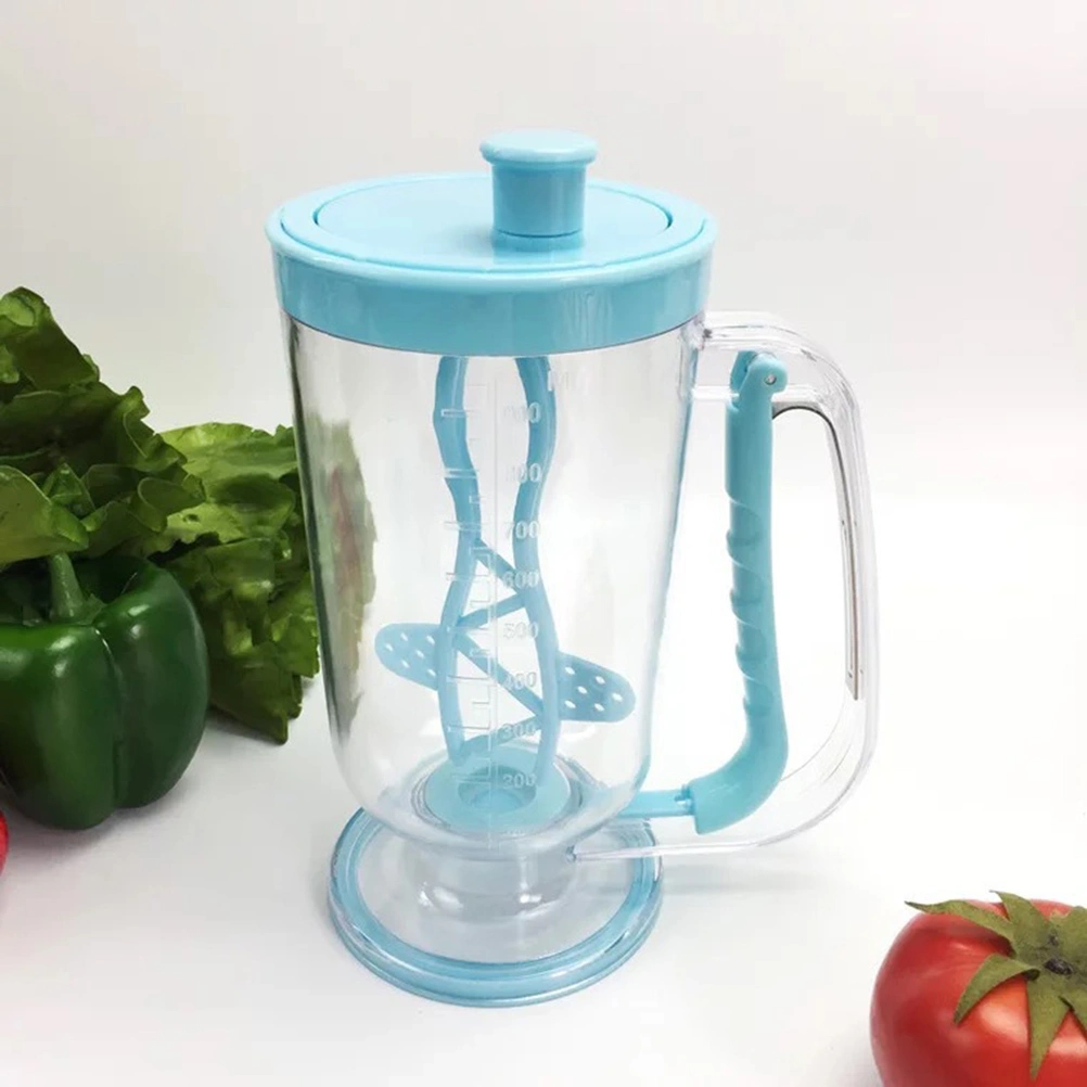 Handheld Batter Dispenser Pastry Plastic Cup with Measuring Label Baking Tools for Cupcake Pancake Cake (Sky-blue)