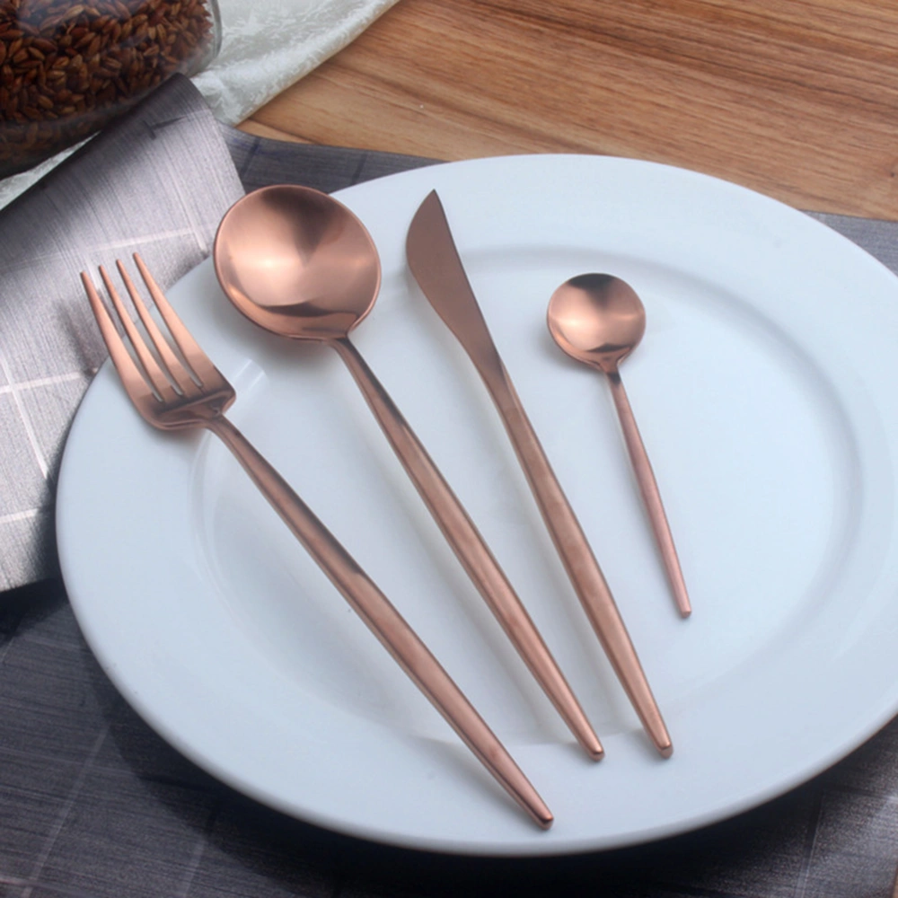 Stainless Steel Coffee Spoon Mini Round Polishing Espresso Spoon Antipasto Spoon for Coffee Dessert Cake (Rose Gold)