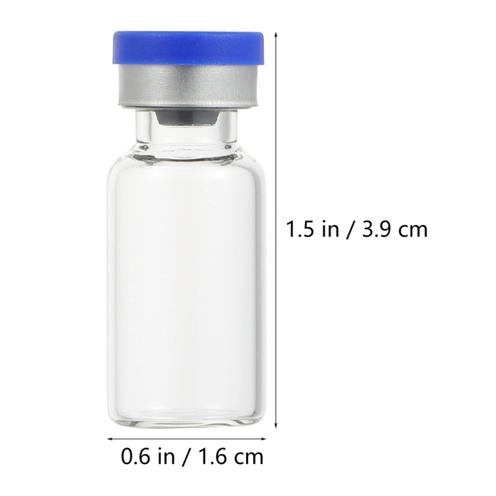 50pcs Small Glass Vials Powder Bottles Sample Liquids Storage Vial with Caps 3ml